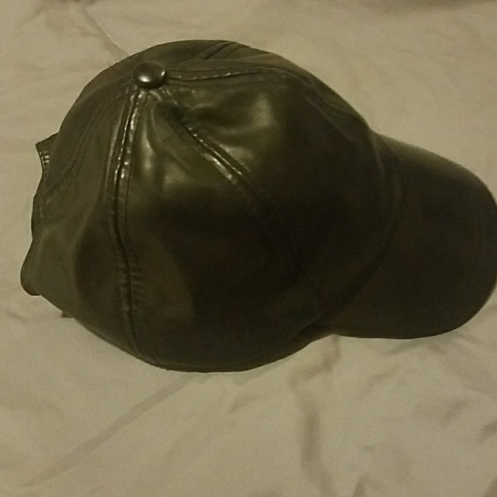 Black hat  leather imitation